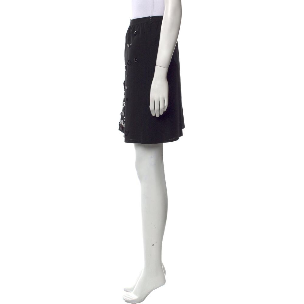 Moschino Black Wool A-Line Embellished Skirt Womens M - Picture 2 of 8